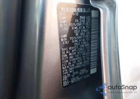 2011 Nissan Juke Sv z USA, uszkodzony, nr VIN JN8AF5MR8BT002710